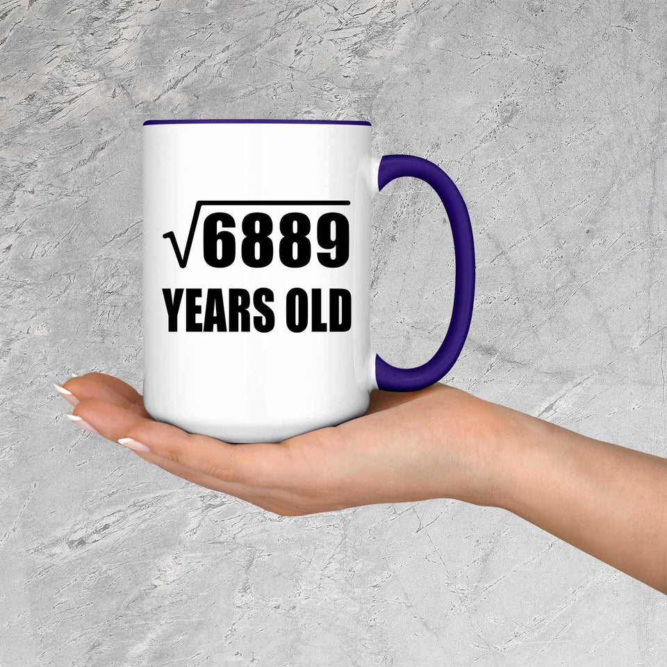 83rd Birthday Square Root of 6889 Years Old - 15oz Accent Mug Purple