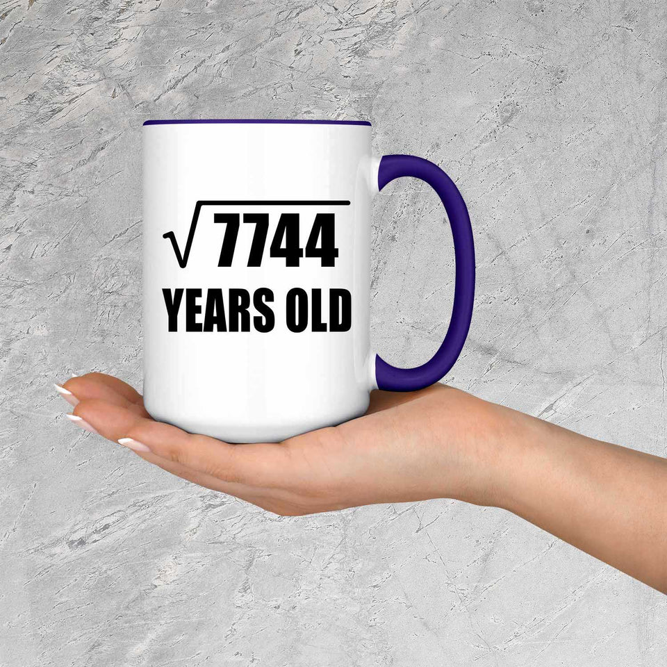 88th Birthday Square Root of 7744 Years Old - 15oz Accent Mug Purple
