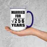 16th Anniversary Married For Square Root of 256 Years - 15oz Accent Mug Purple