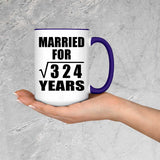 18th Anniversary Married For Square Root of 324 Years - 15oz Accent Mug Purple