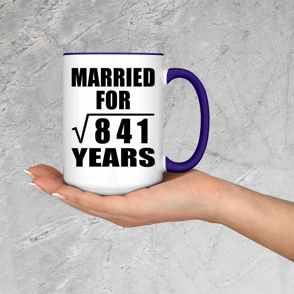 29th Anniversary Married For Square Root of 841 Years - 15oz Accent Mug Purple