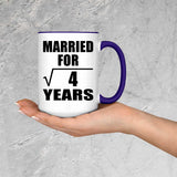 2nd Anniversary Married For Square Root of 4 Years - 15oz Accent Mug Purple