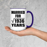 44th Anniversary Married For Square Root of 1936 Years - 15oz Accent Mug Purple