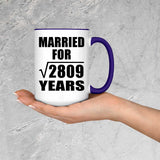 53rd Anniversary Married For Square Root of 2809 Years - 15oz Accent Mug Purple