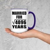 64th Anniversary Married For Square Root of 4096 Years - 15oz Accent Mug Purple