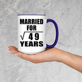 7th Anniversary Married For Square Root of 49 Years - 15oz Accent Mug Purple
