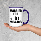 9th Anniversary Married For Square Root of 81 Years - 15oz Accent Mug Purple