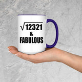 111th Birthday Square Root of 12321 & Fabulous - 15oz Accent Mug Purple