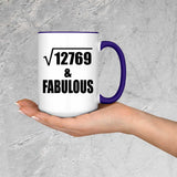 113th Birthday Square Root of 12769 & Fabulous - 15oz Accent Mug Purple