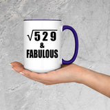 23rd Birthday Square Root of 529 & Fabulous - 15oz Accent Mug Purple
