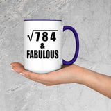 28th Birthday Square Root of 784 & Fabulous - 15oz Accent Mug Purple