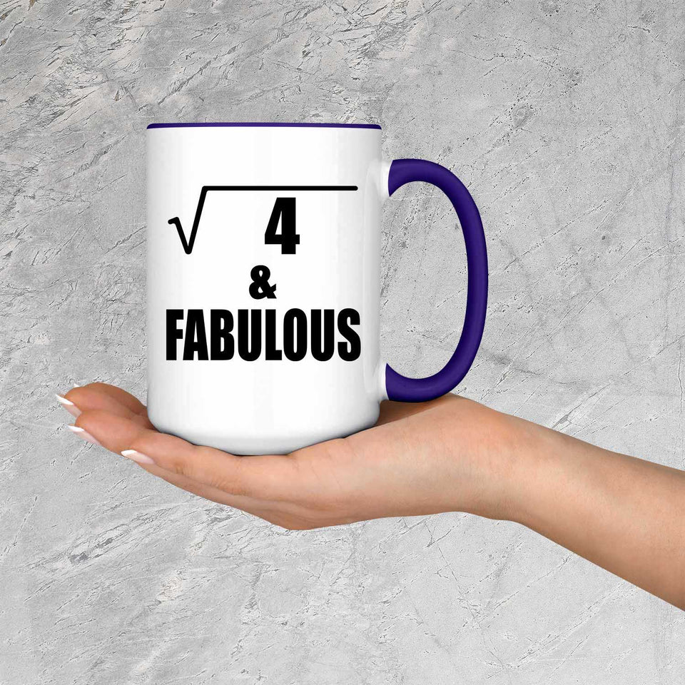 2nd Birthday Square Root of 4 & Fabulous - 15oz Accent Mug Purple