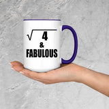 2nd Birthday Square Root of 4 & Fabulous - 15oz Accent Mug Purple