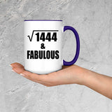 38th Birthday Square Root of 1444 & Fabulous - 15oz Accent Mug Purple