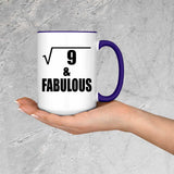 3rd Birthday Square Root of 9 & Fabulous - 15oz Accent Mug Purple