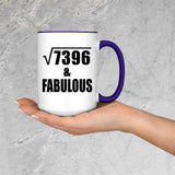 86th Birthday Square Root of 7396 & Fabulous - 15oz Accent Mug Purple