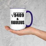 97th Birthday Square Root of 9409 & Fabulous - 15oz Accent Mug Purple