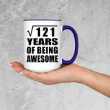 11th Birthday Square Root of 121 Years of Being Awesome - 15oz Accent Mug Purple
