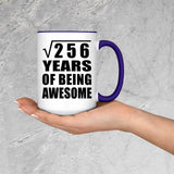16th Birthday Square Root of 256 Years of Being Awesome - 15oz Accent Mug Purple