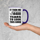 120th Birthday Took Square Root of 14400 Years To Look Good - 15oz Accent Mug Purple