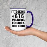 26th Birthday Took Square Root of 676 Years To Look Good - 15oz Accent Mug Purple