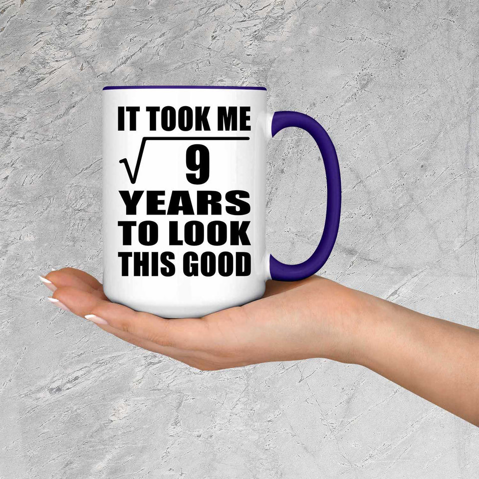 3rd Birthday Took Square Root of 9 Years To Look Good - 15oz Accent Mug Purple