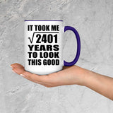 49th Birthday Took Square Root of 2401 Years To Look Good - 15oz Accent Mug Purple