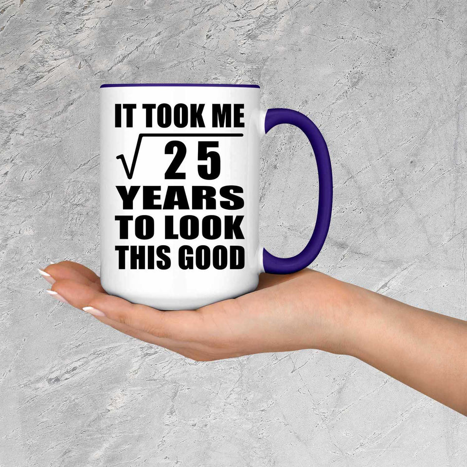 5th Birthday Took Square Root of 25 Years To Look Good - 15oz Accent Mug Purple
