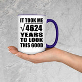 68th Birthday Took Square Root of 4624 Years To Look Good - 15oz Accent Mug Purple