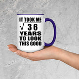 6th Birthday Took Square Root of 36 Years To Look Good - 15oz Accent Mug Purple