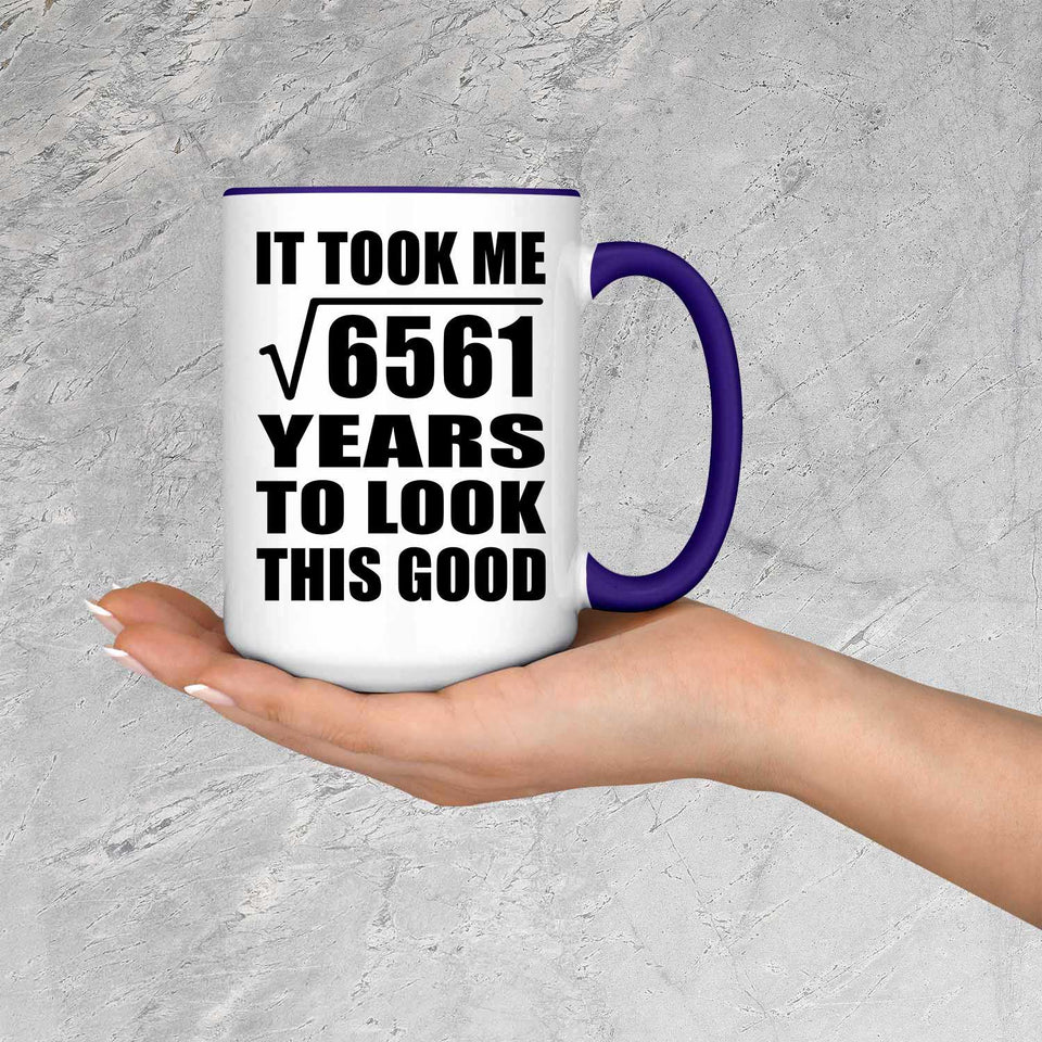 81st Birthday Took Square Root of 6561 Years To Look Good - 15oz Accent Mug Purple