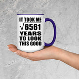 81st Birthday Took Square Root of 6561 Years To Look Good - 15oz Accent Mug Purple