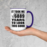 83rd Birthday Took Square Root of 6889 Years To Look Good - 15oz Accent Mug Purple