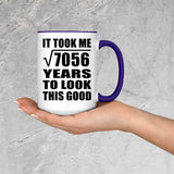 84th Birthday Took Square Root of 7056 Years To Look Good - 15oz Accent Mug Purple