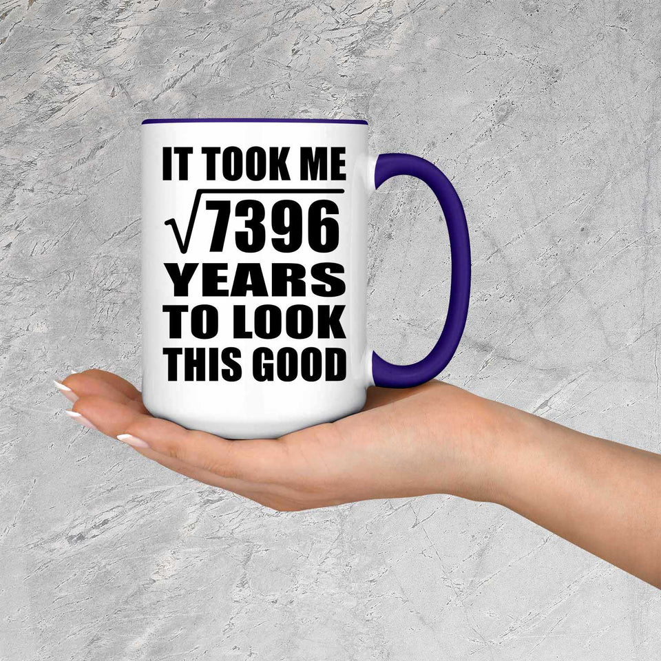 86th Birthday Took Square Root of 7396 Years To Look Good - 15oz Accent Mug Purple