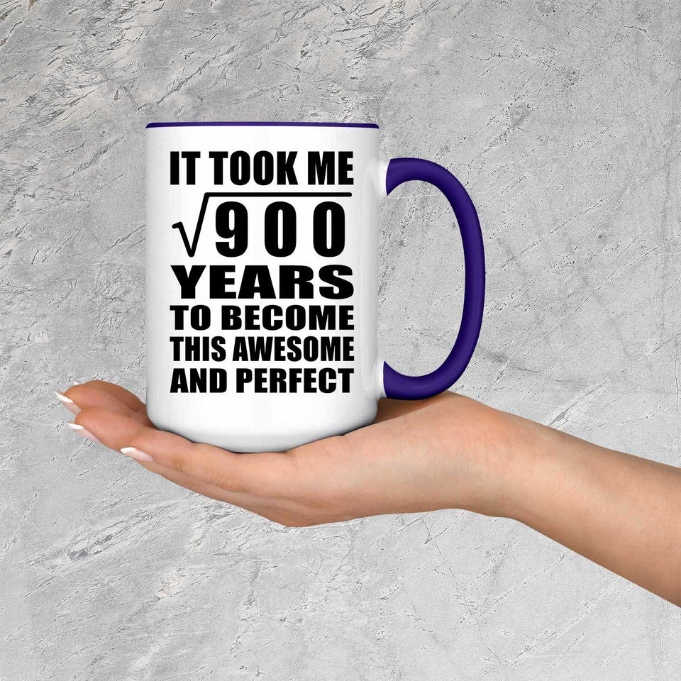 30th Birthday Took Square Root of 900 Years To Awesome - 15oz Accent Mug Purple