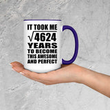 68th Birthday Took Square Root of 4624 Years To Awesome - 15oz Accent Mug Purple