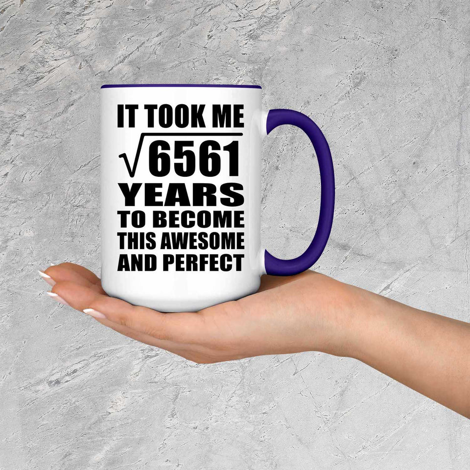 81st Birthday Took Square Root of 6561 Years To Awesome - 15oz Accent Mug Purple
