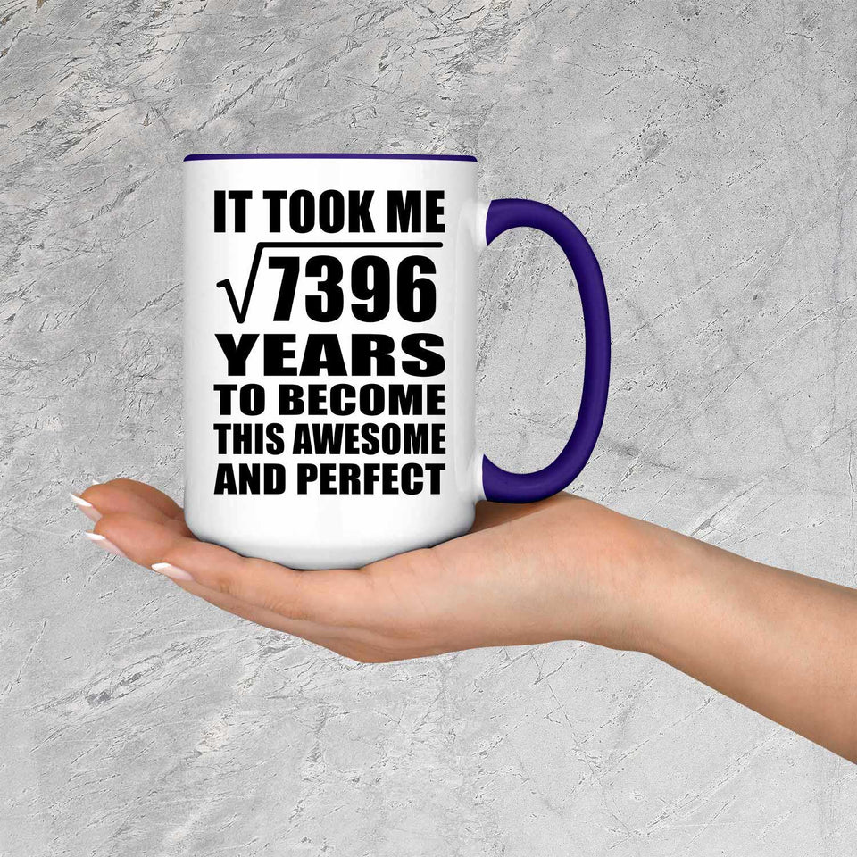 86th Birthday Took Square Root of 7396 Years To Awesome - 15oz Accent Mug Purple