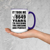 93rd Birthday Took Square Root of 8649 Years To Awesome - 15oz Accent Mug Purple