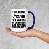 113th Birthday Square Root of 12769 Years of Childhood - 15oz Accent Mug Purple