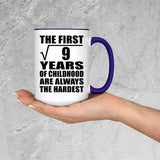 3rd Birthday Square Root of 9 Years of Childhood - 15oz Accent Mug Purple