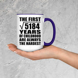 72nd Birthday Square Root of 5184 Years of Childhood - 15oz Accent Mug Purple