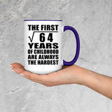 8th Birthday Square Root of 64 Years of Childhood - 15oz Accent Mug Purple