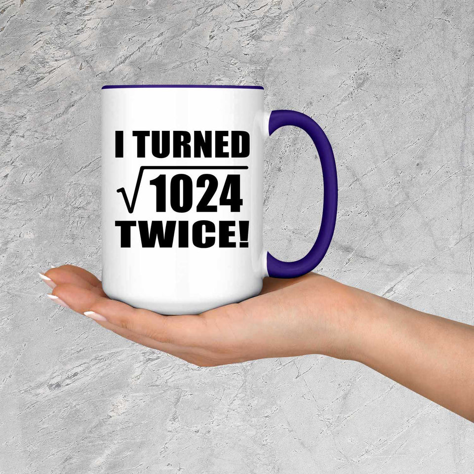 64th Birthday I Turned Square Root of 1024 Twice - 15oz Accent Mug Purple