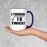 8th Birthday I Turned Square Root of 16 Twice - 15oz Accent Mug Purple