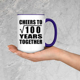 10th Anniversary Cheers To Square Root of 100 Years Together - 15oz Accent Mug Purple