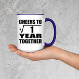 1st Anniversary Cheers To  Square Root of 1 Year Together - 15oz Accent Mug Purple