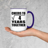 2nd Anniversary Cheers To Square Root of 4 Years Together - 15oz Accent Mug Purple