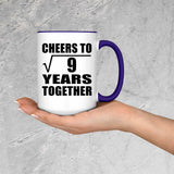 3rd Anniversary Cheers To Square Root of 9 Years Together - 15oz Accent Mug Purple